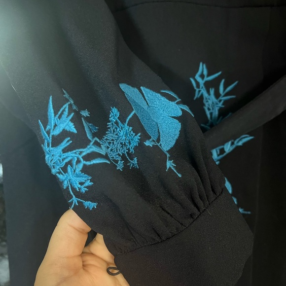 Ted Baker Navy Dress with Blue Floral Design - Picture 3 of 4